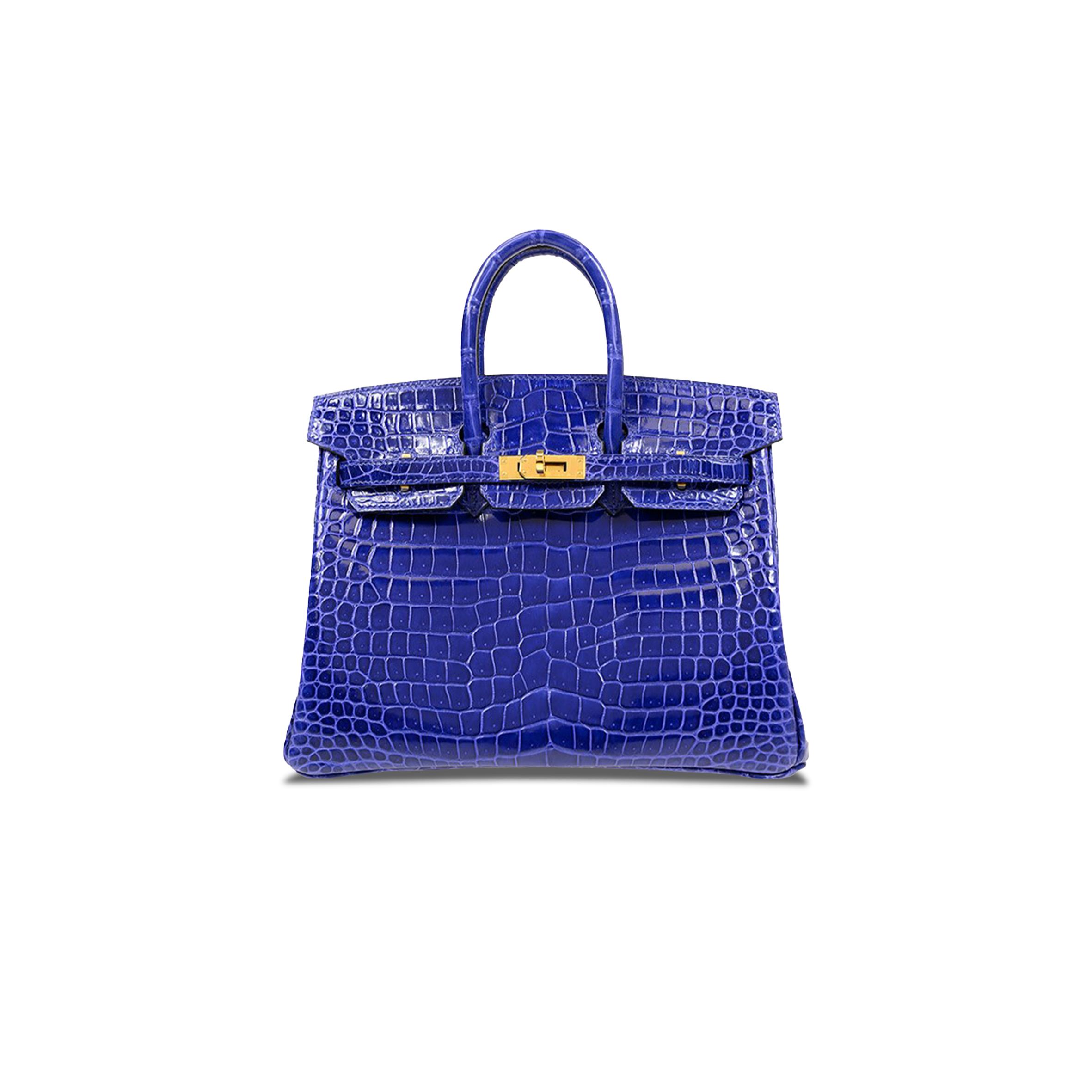 HERMÈS MASTER BIRKIN 25 CROCODILE LEATHER ELECTRIC BLUE BAG GOLD BUCKLE H041354CK21 (25*20*13cm)